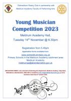 Oldmeldrum Rotary Club in partnership with Meldrum Academy Faculty of Performing Arts
Young Musician Competition 2023
